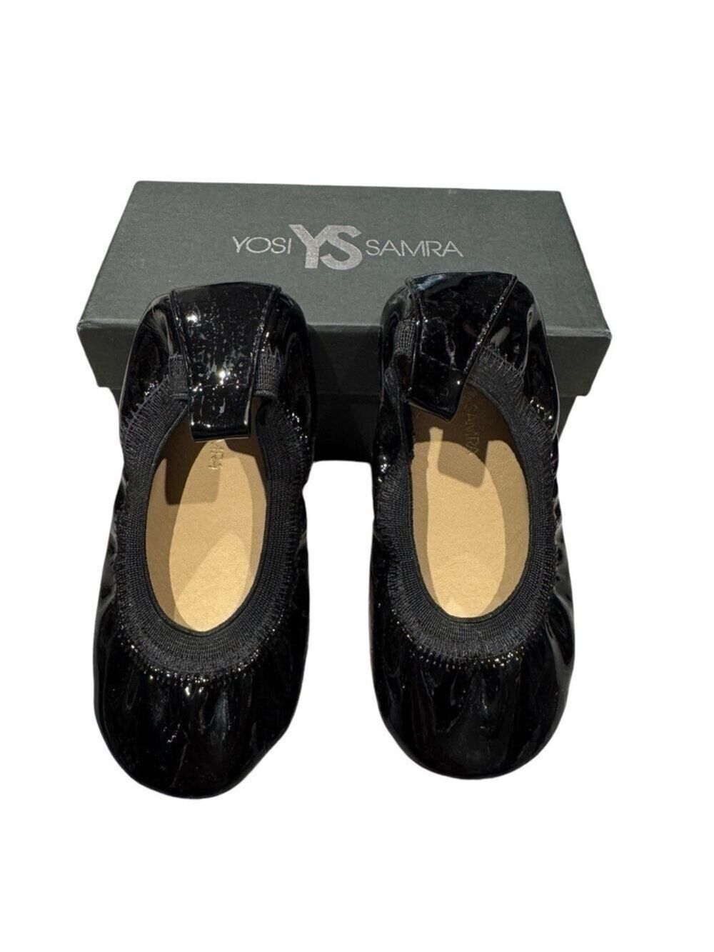 YOSI SAMRA black patent ballet flats - size 8C